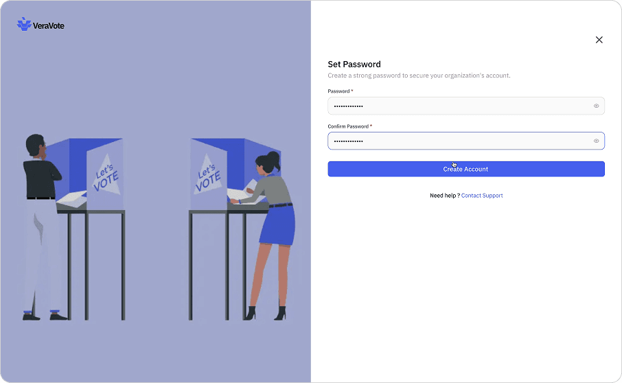 Empty organization dashboard state.