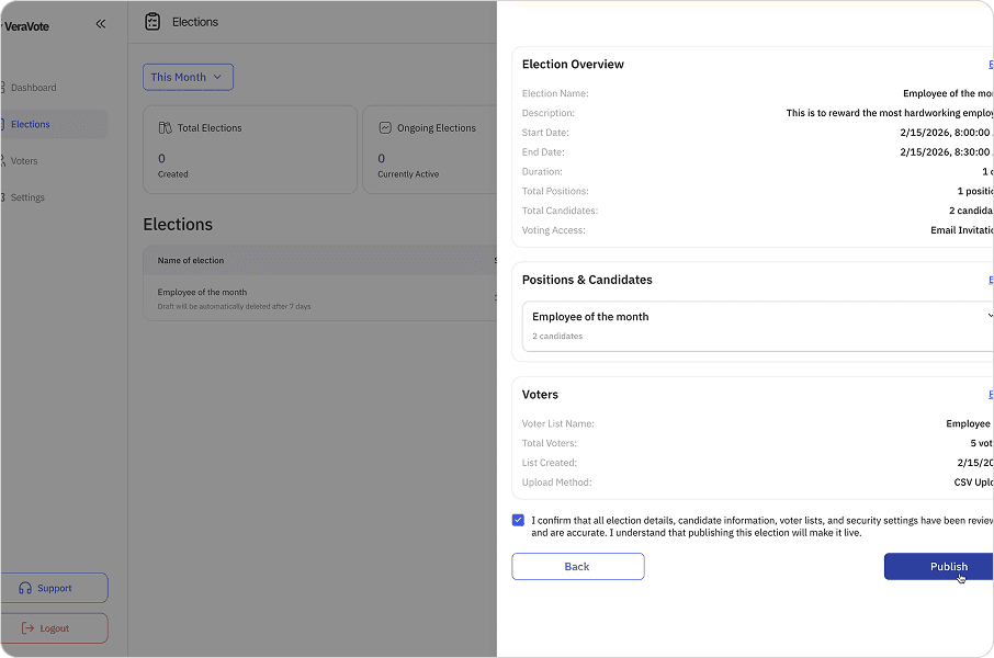 Voter list upload interface for review